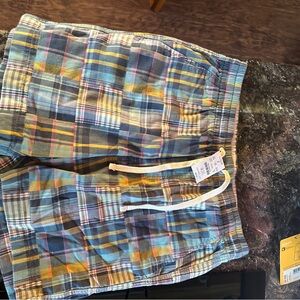 J. Crew Plaid Shorts in Blue and Yellow